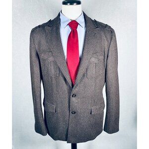 Hugo Boss Blazer Mens 44R Brown Wool 3 Btn Sport Coat Jacket Softshell Safari